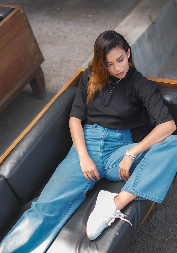 BLUE WIDE LEG PANT